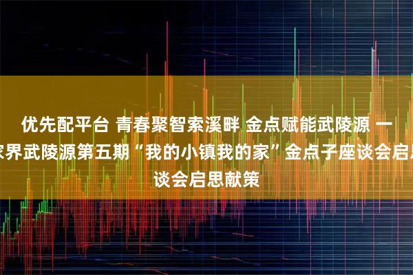 优先配平台 青春聚智索溪畔 金点赋能武陵源 一一张家界武陵源第五期“我的小镇我的家”金点子座谈会启思献策